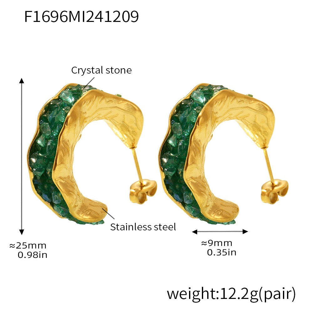 Fashion | Crystal C-shaped Earrings