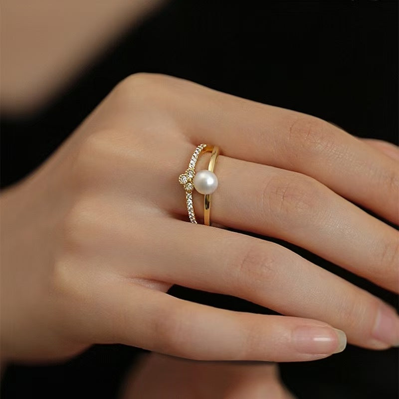 Vintage | Copper Natural Freshwater Pearl Adjustable Ring