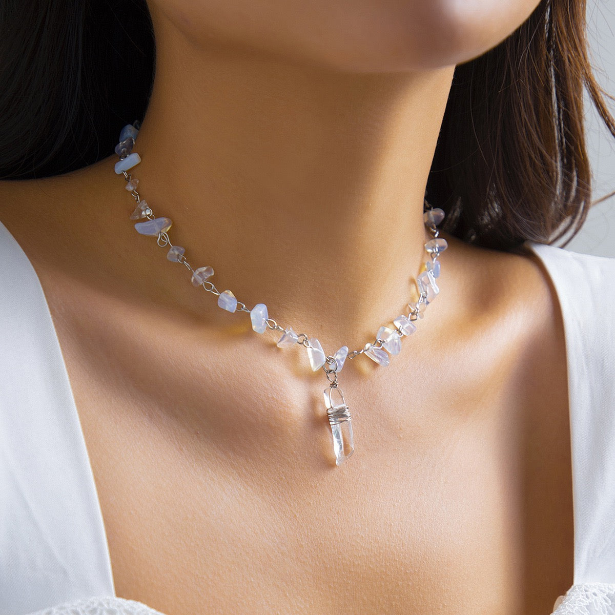 Elegant | Simple Irregular Crystal Necklaces