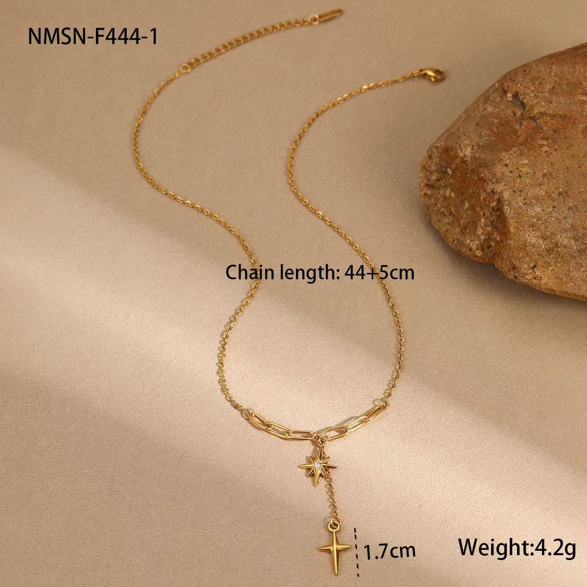 Fashion | Octagonal Star Flow Cross Pendant Necklaces