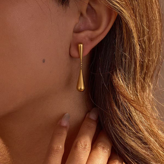 Simple | Geometric design sense of water droplets Earrings