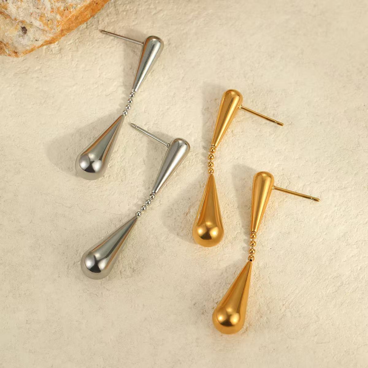Simple | Geometric design sense of water droplets Earrings