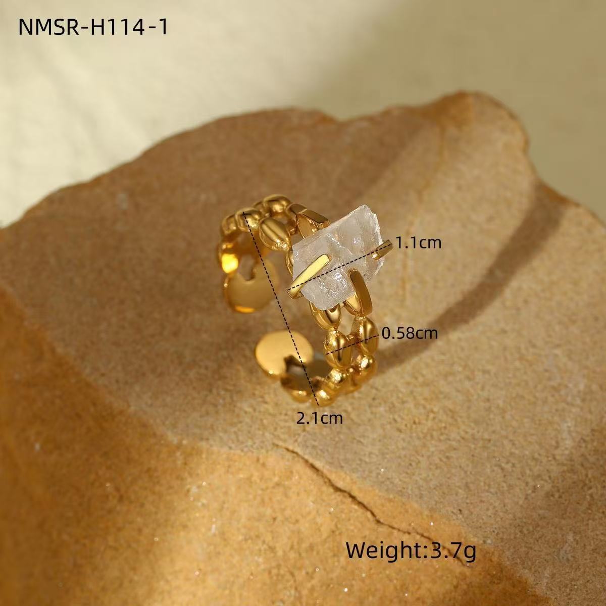 Vintage | Retro Natural Stone Fence Adjustable Ring