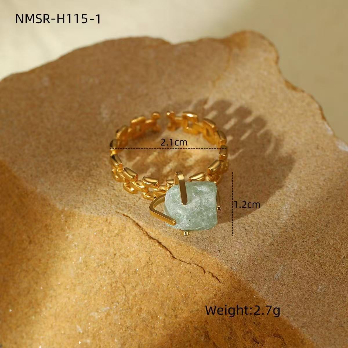 Vintage | Retro Natural Stone Fence Adjustable Ring