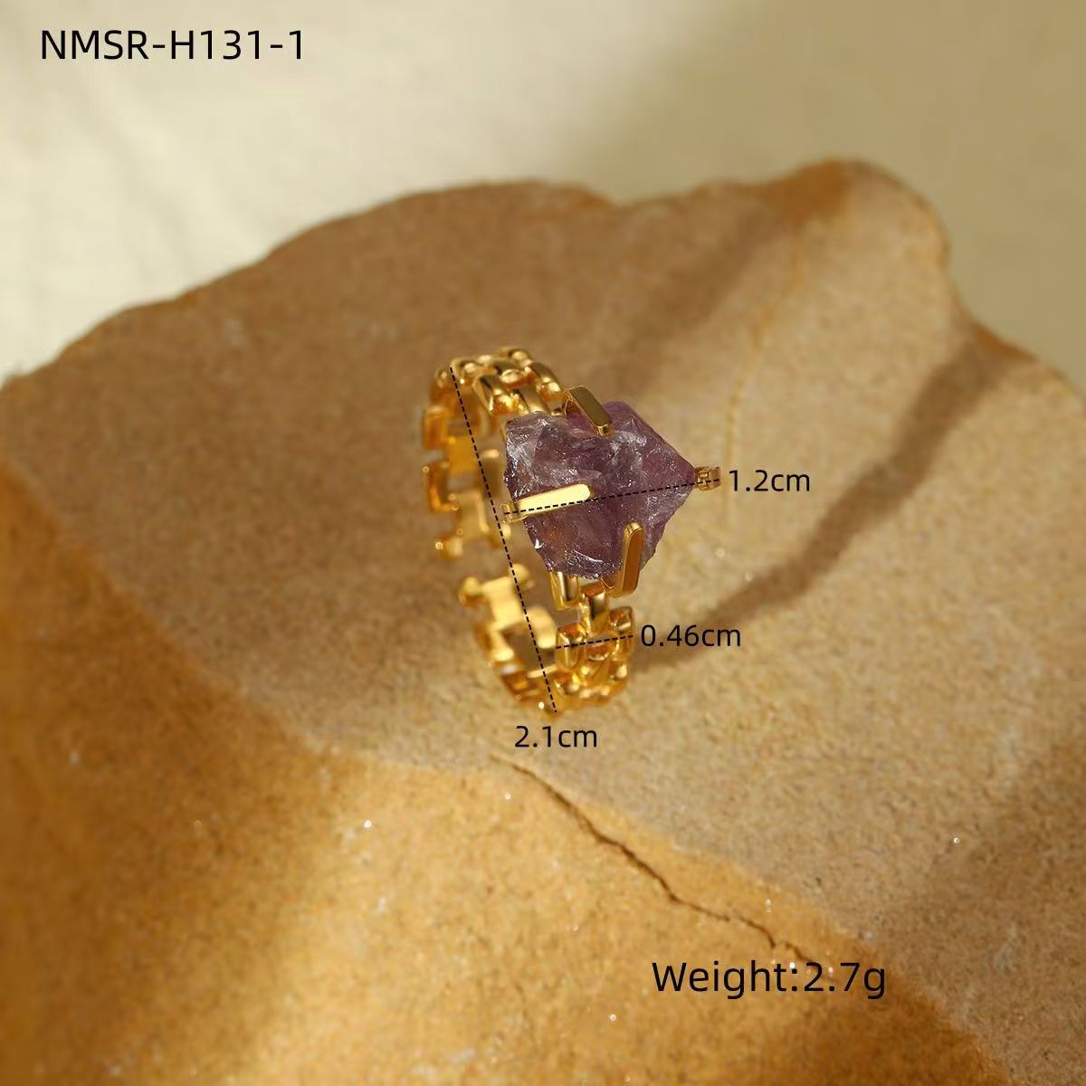 Vintage | Retro Natural Stone Fence Adjustable Ring