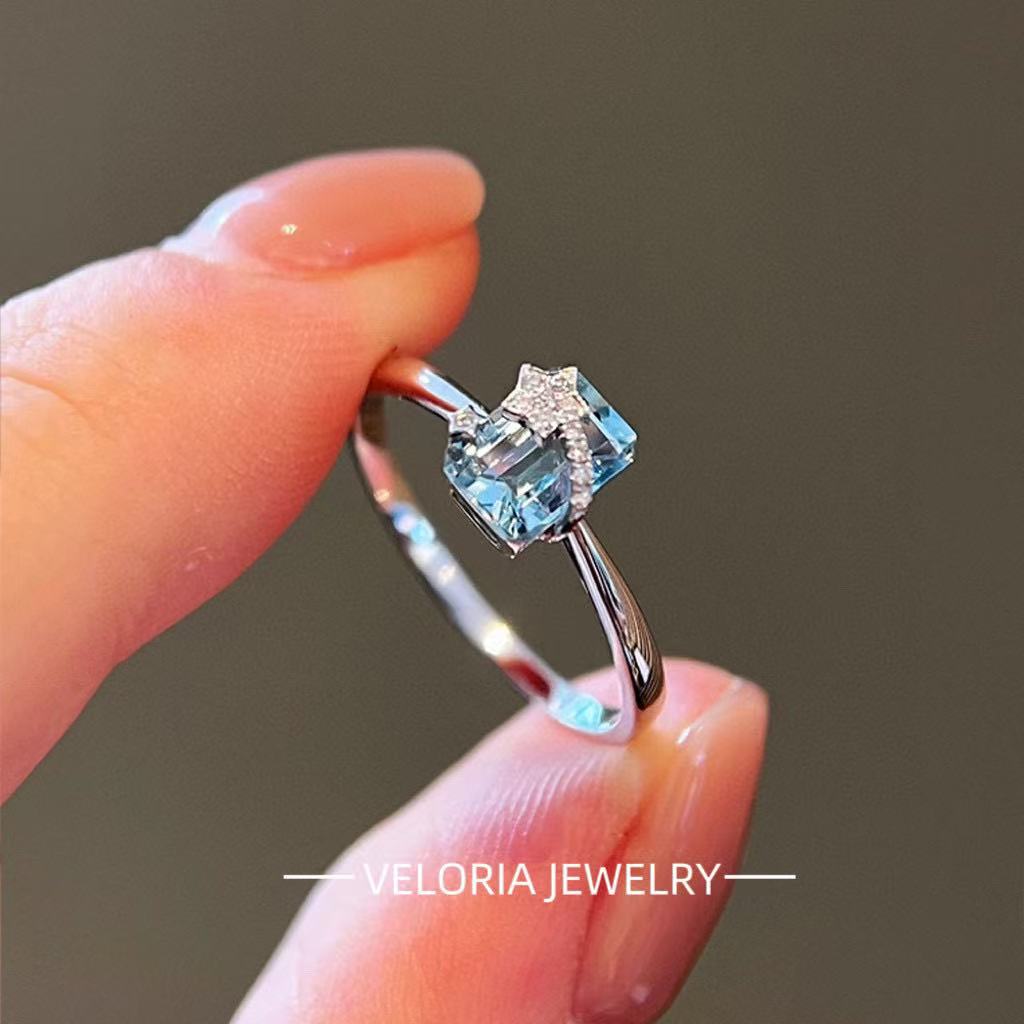 Light Luxury | Aquamarine Shooting Star Ring