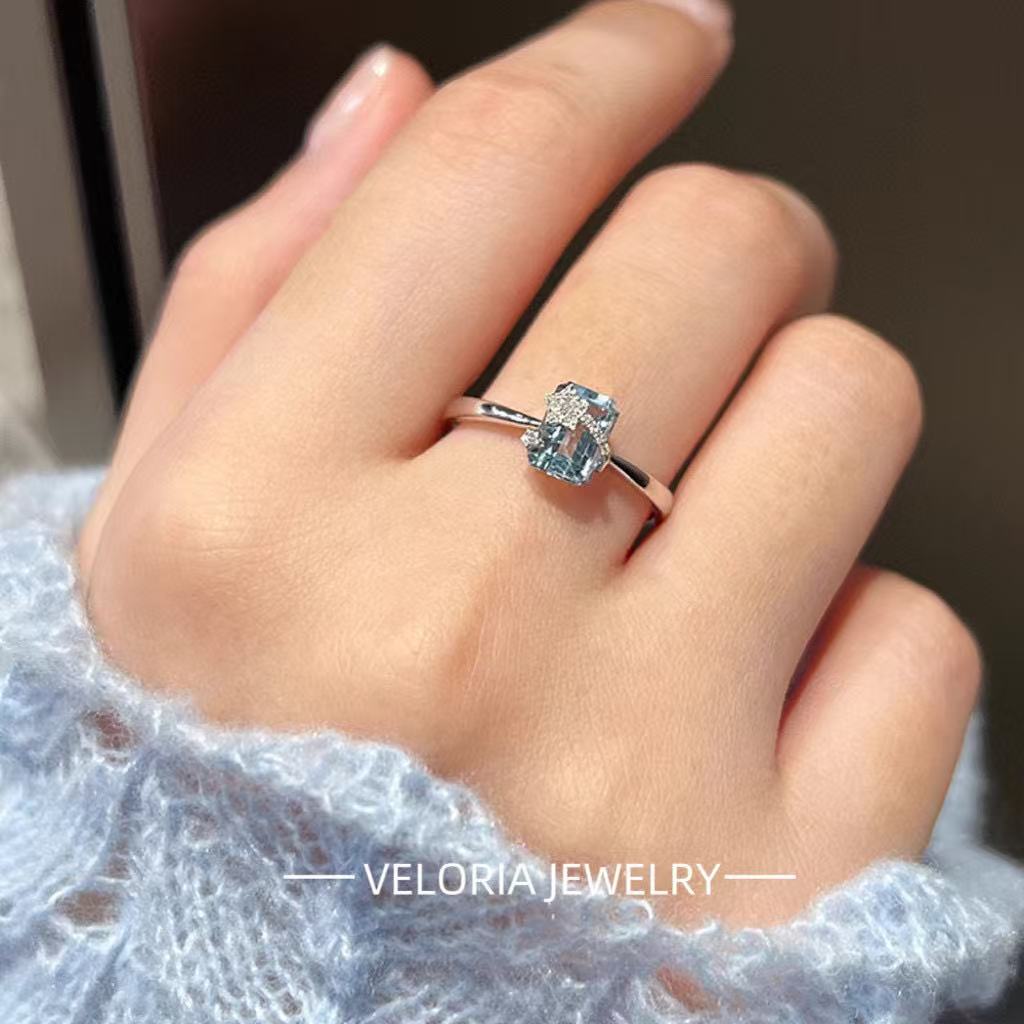 Light Luxury | Aquamarine Shooting Star Ring