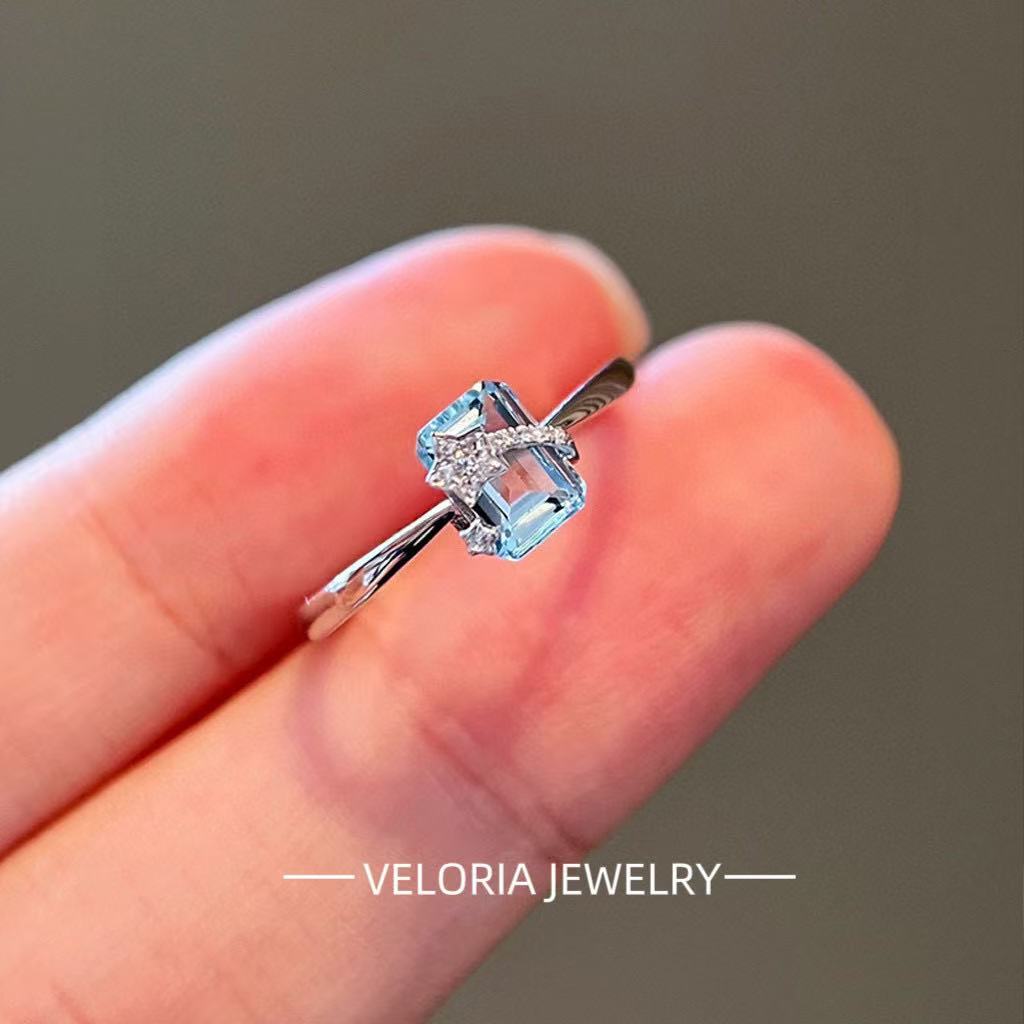 Light Luxury | Aquamarine Shooting Star Ring