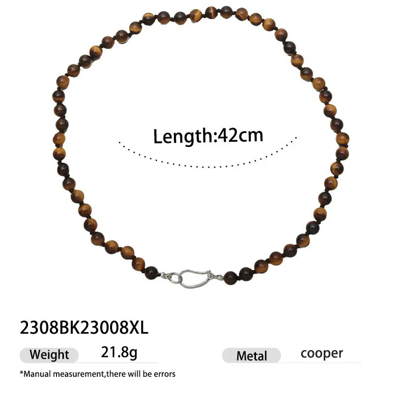 Natural Tiger's Eye | Natural Tiger's Eye Stylish Retro Feel Necklaces