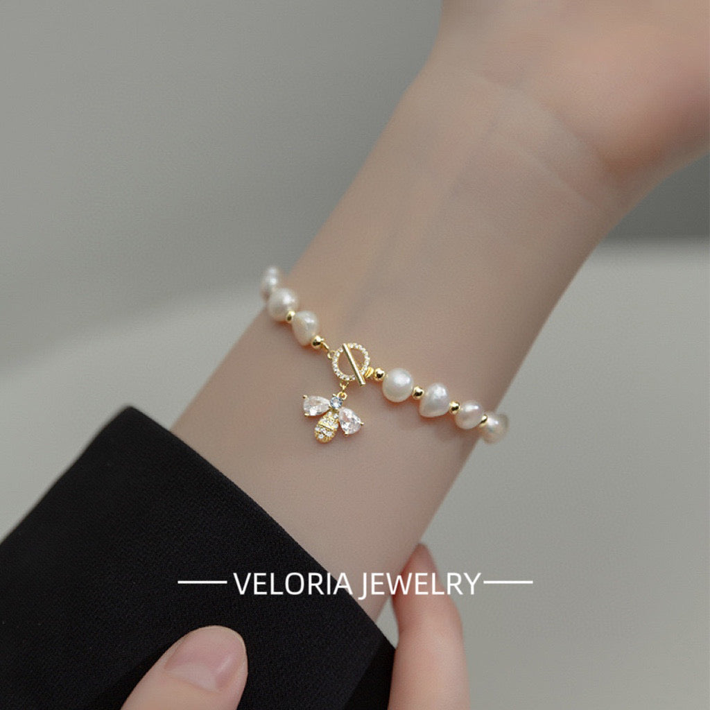 Bee Baroque | 925 Silver Bee Baroque Pearl Bracelet