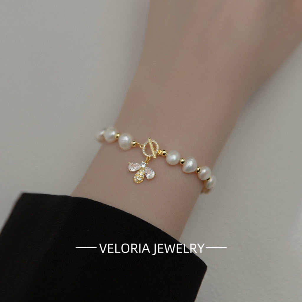 Bee Baroque | 925 Silver Bee Baroque Pearl Bracelet