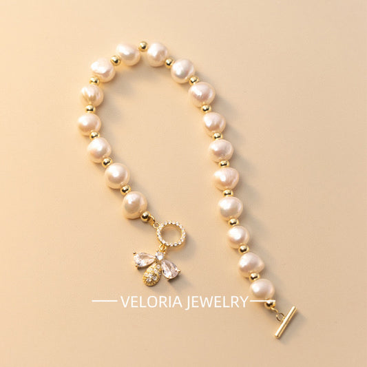 Bee Baroque | 925 Silver Bee Baroque Pearl Bracelet