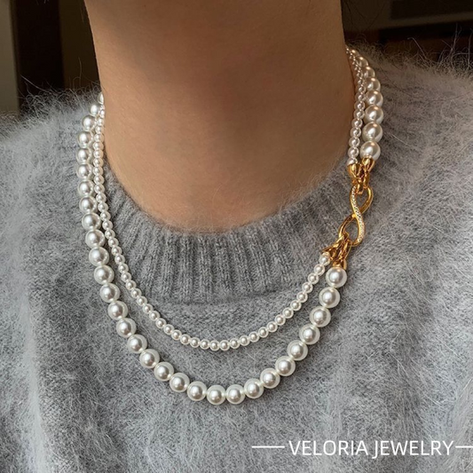 Classic | Classic Artificial Pearl Double-layer Niche Necklace