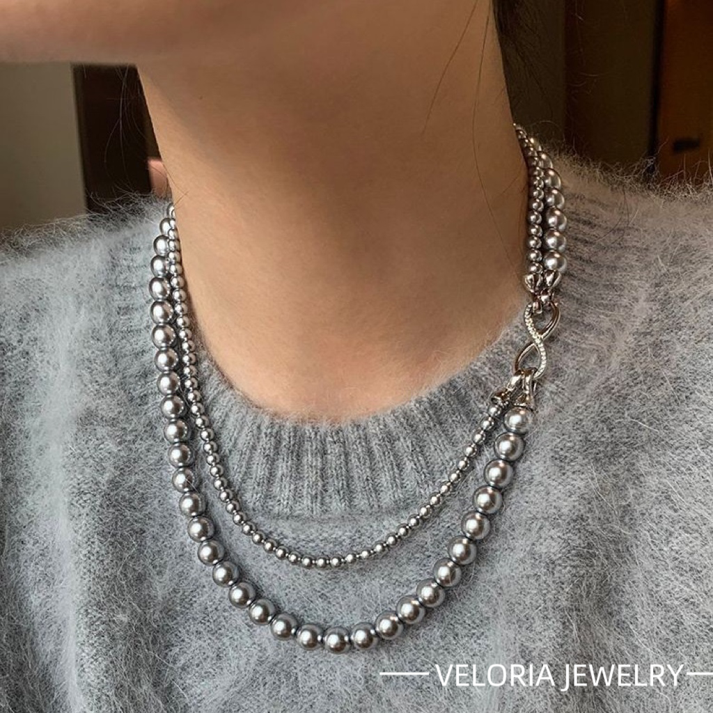 Classic | Classic Artificial Pearl Double-layer Niche Necklace