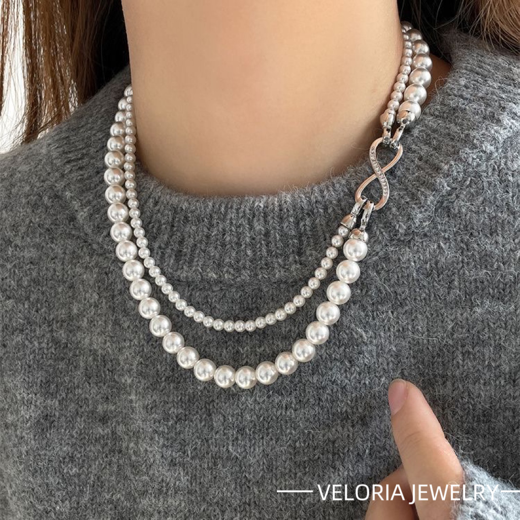 Classic | Classic Artificial Pearl Double-layer Niche Necklace