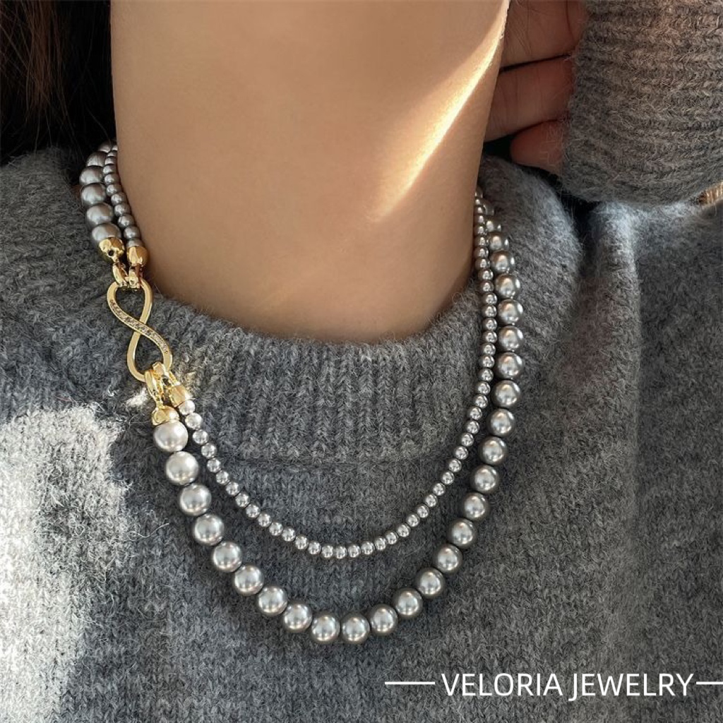 Classic | Classic Artificial Pearl Double-layer Niche Necklace