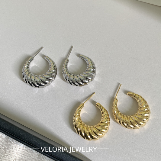 Fashion | 18K-gold Large U-shaped Palid Earrings