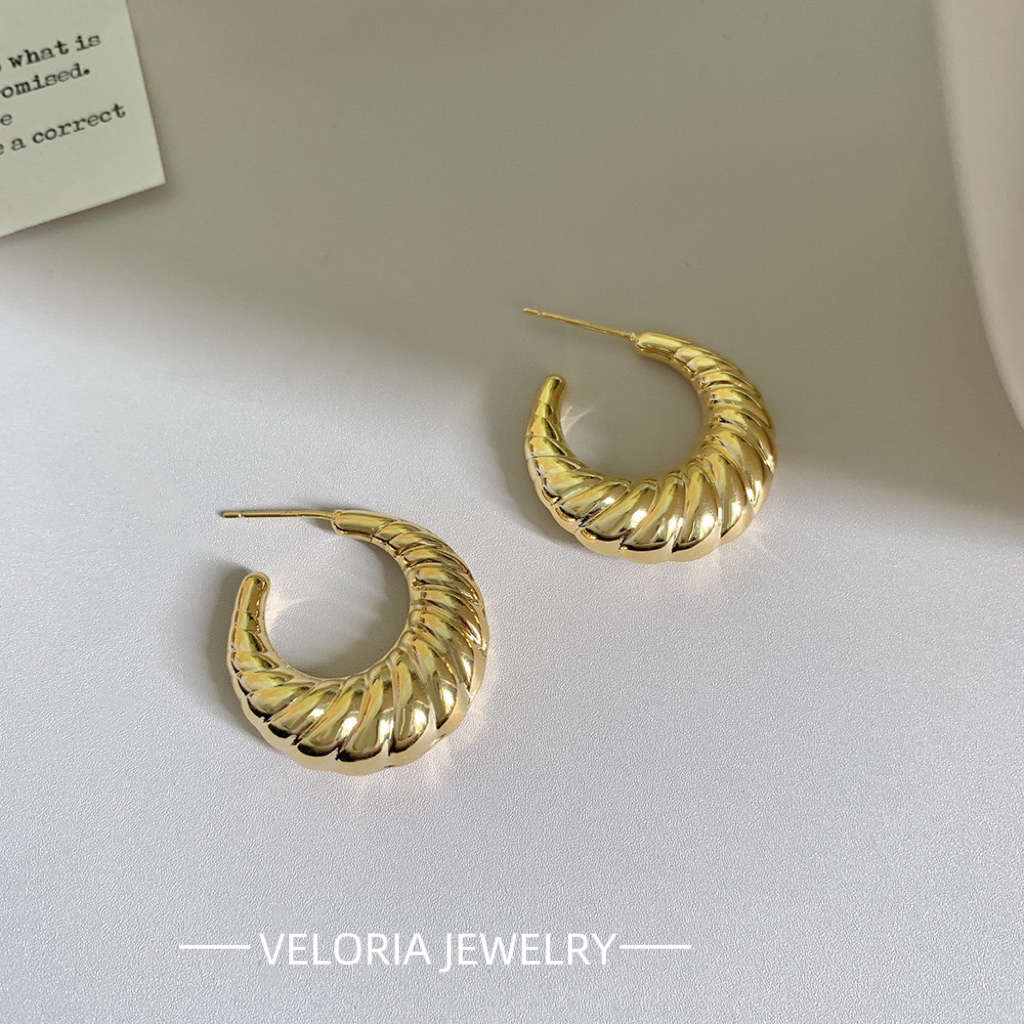 Fashion | 18K-gold Large U-shaped Palid Earrings