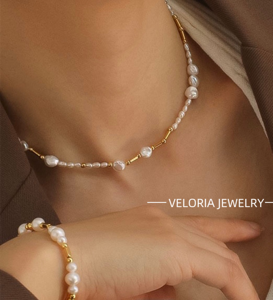 Vintage | 18K Copper Natural Pearl Necklaces and Bracelets