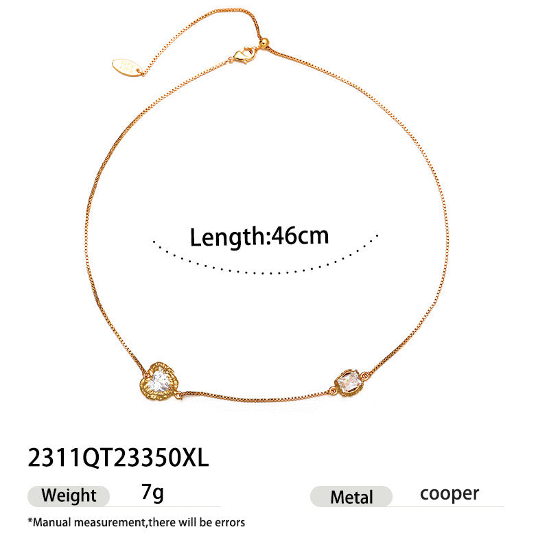 Simple | 18K Copper Zircon Necklaces