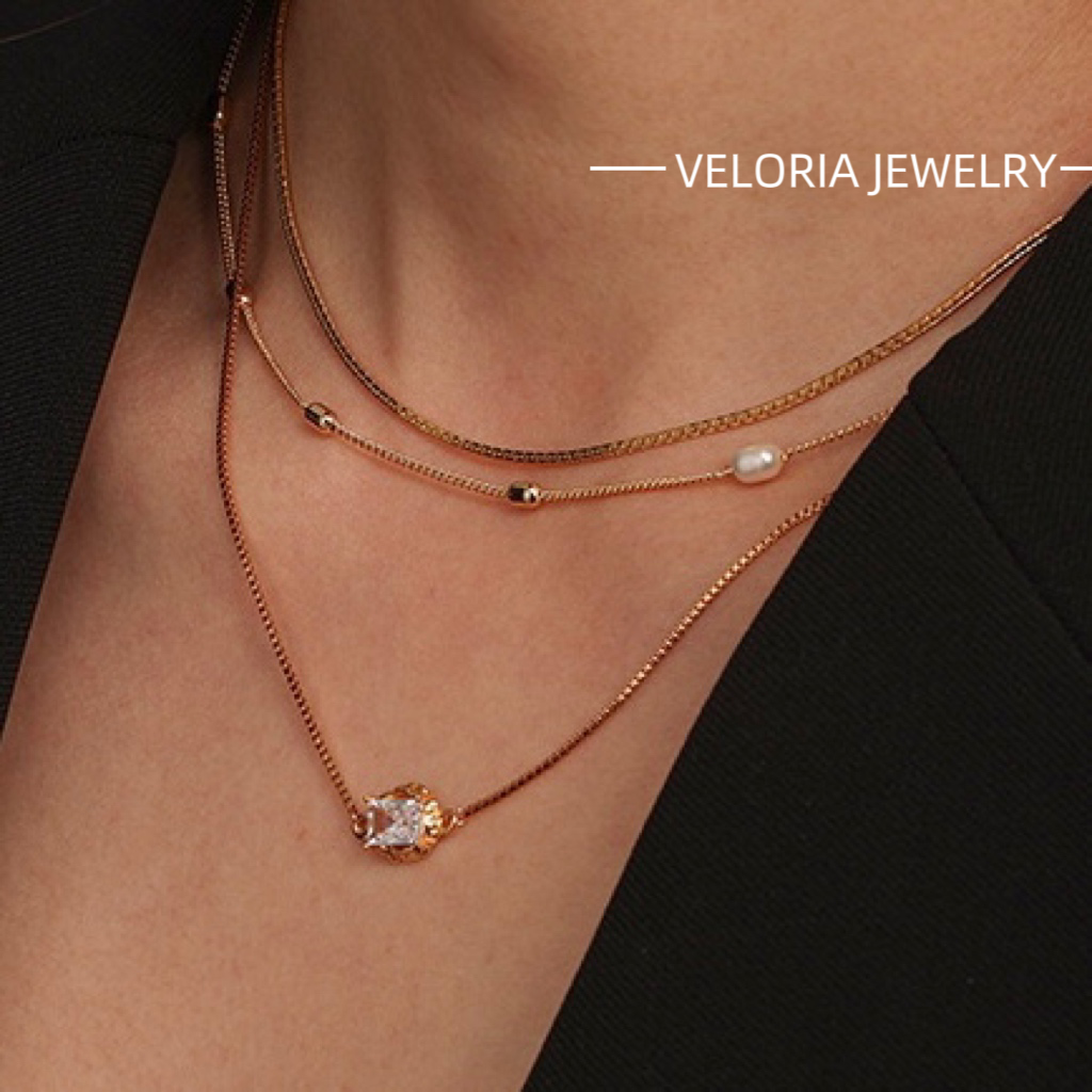 Simple | 18K Copper Zircon Necklaces