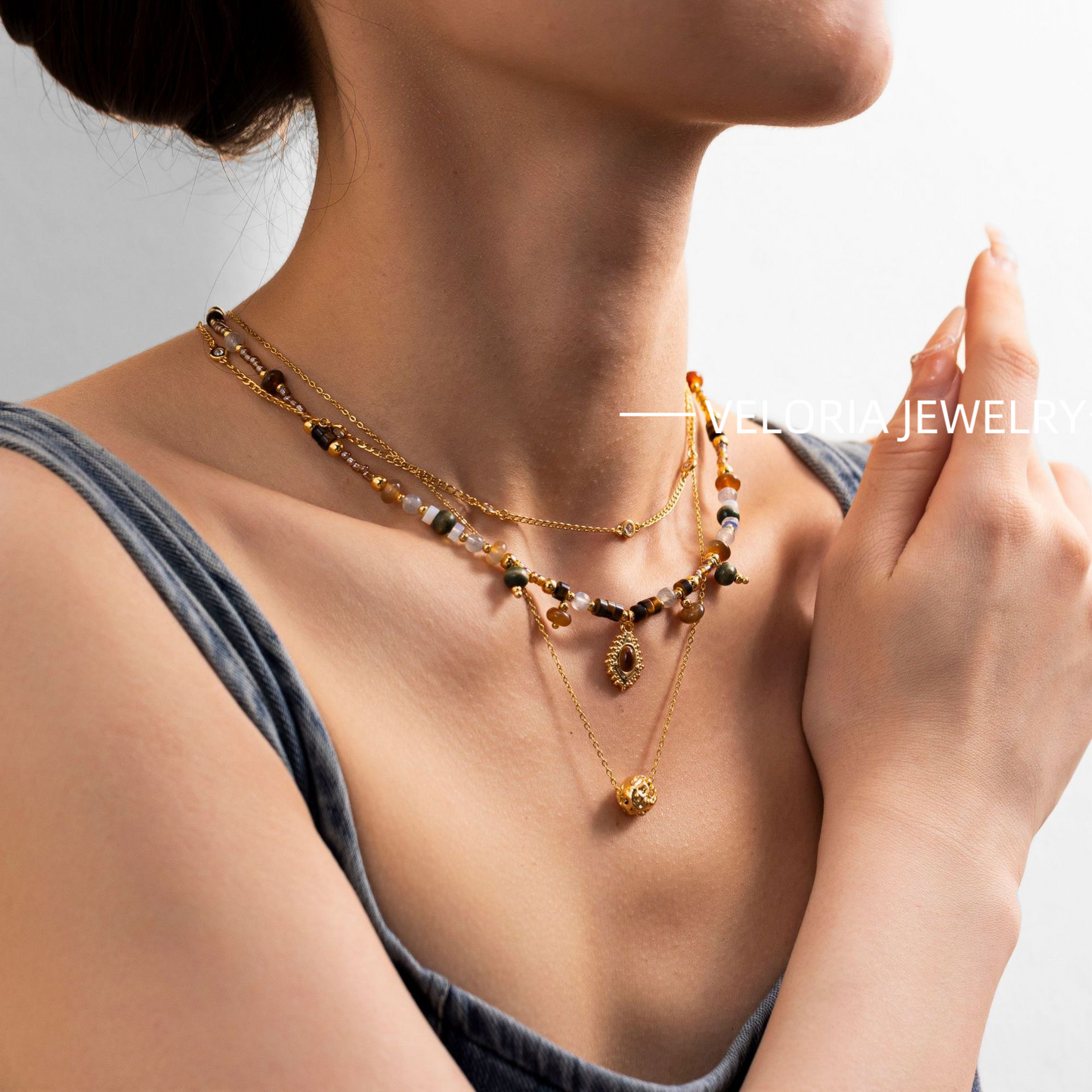 Fashion | 18K Copper Natural Stone Necklaces