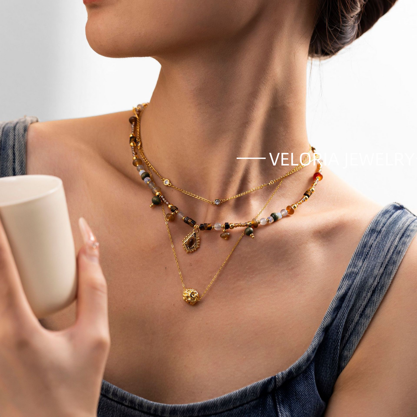 Fashion | 18K Copper Natural Stone Necklaces