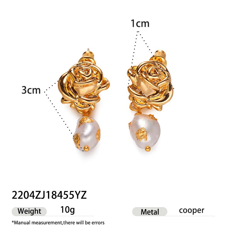 Vintage | 18K-gold Pearl Vintage Earrings