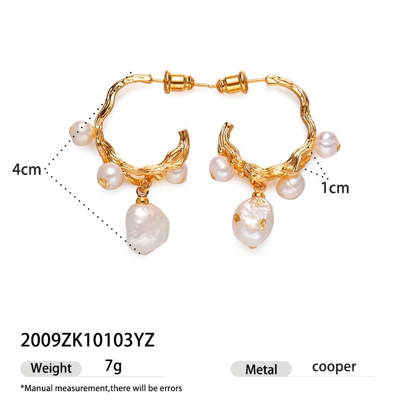 Vintage | 18K-gold Pearl Vintage Earrings