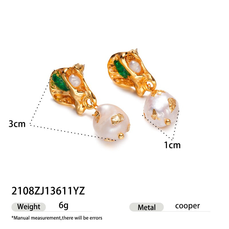 Vintage | 18K-gold Pearl Vintage Earrings