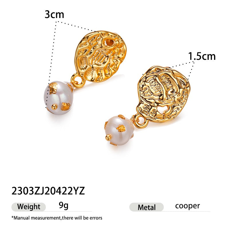 Vintage | 18K-gold Pearl Vintage Earrings