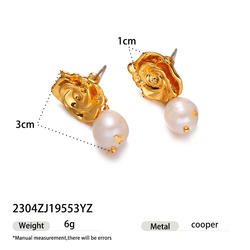 Vintage | 18K-gold Pearl Vintage Earrings