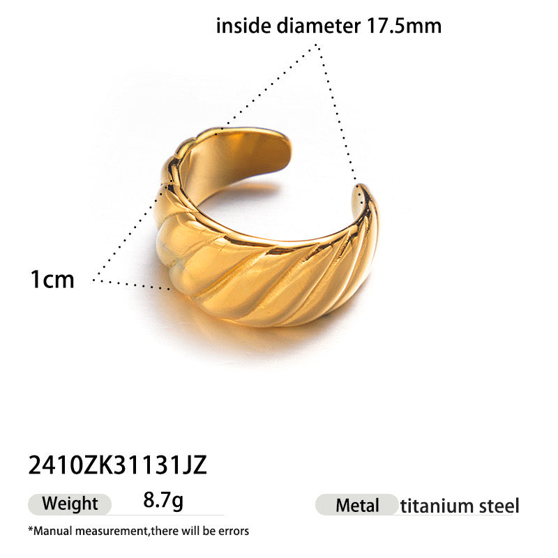 Fashion | Heart-shaped Wave Adjustable Ring