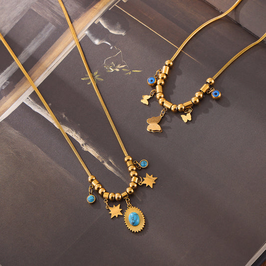 Fashion | Butterfly Natural turquoise Stone Necklaces