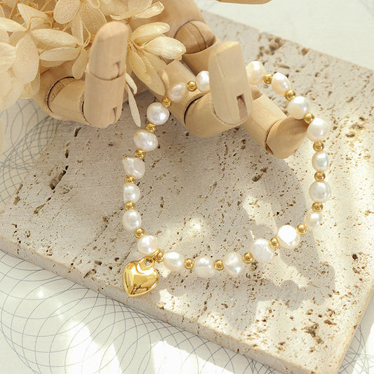 Fashion | Heart-shaped Natural Freshwater Pearls Bracelet