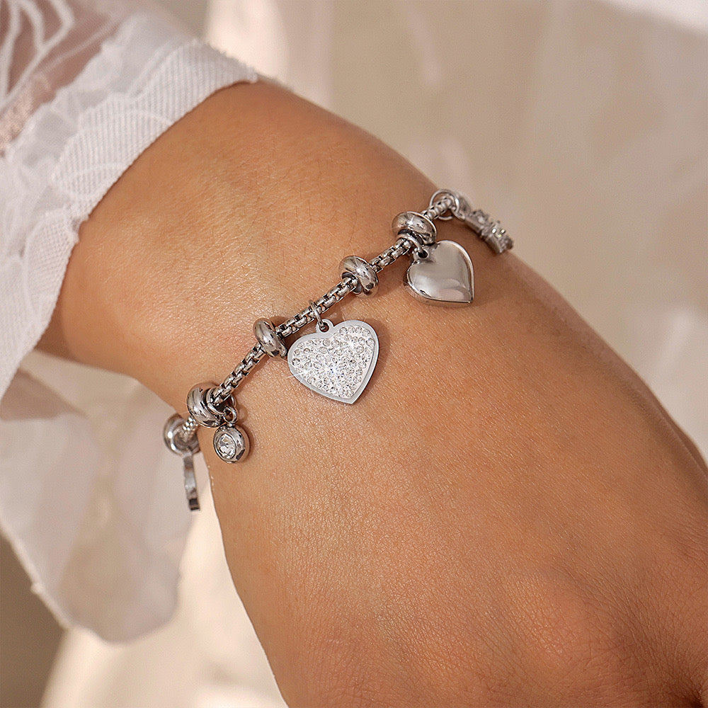 Fashion | 18K Zircon Heart-shaped Bracelet