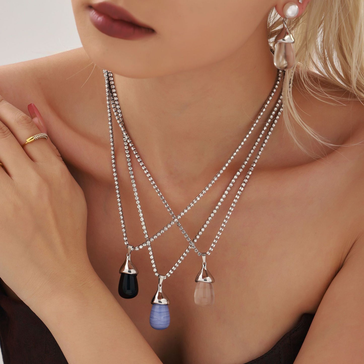 Fashion | Colorful Drip Rresin Zircon Necklaces