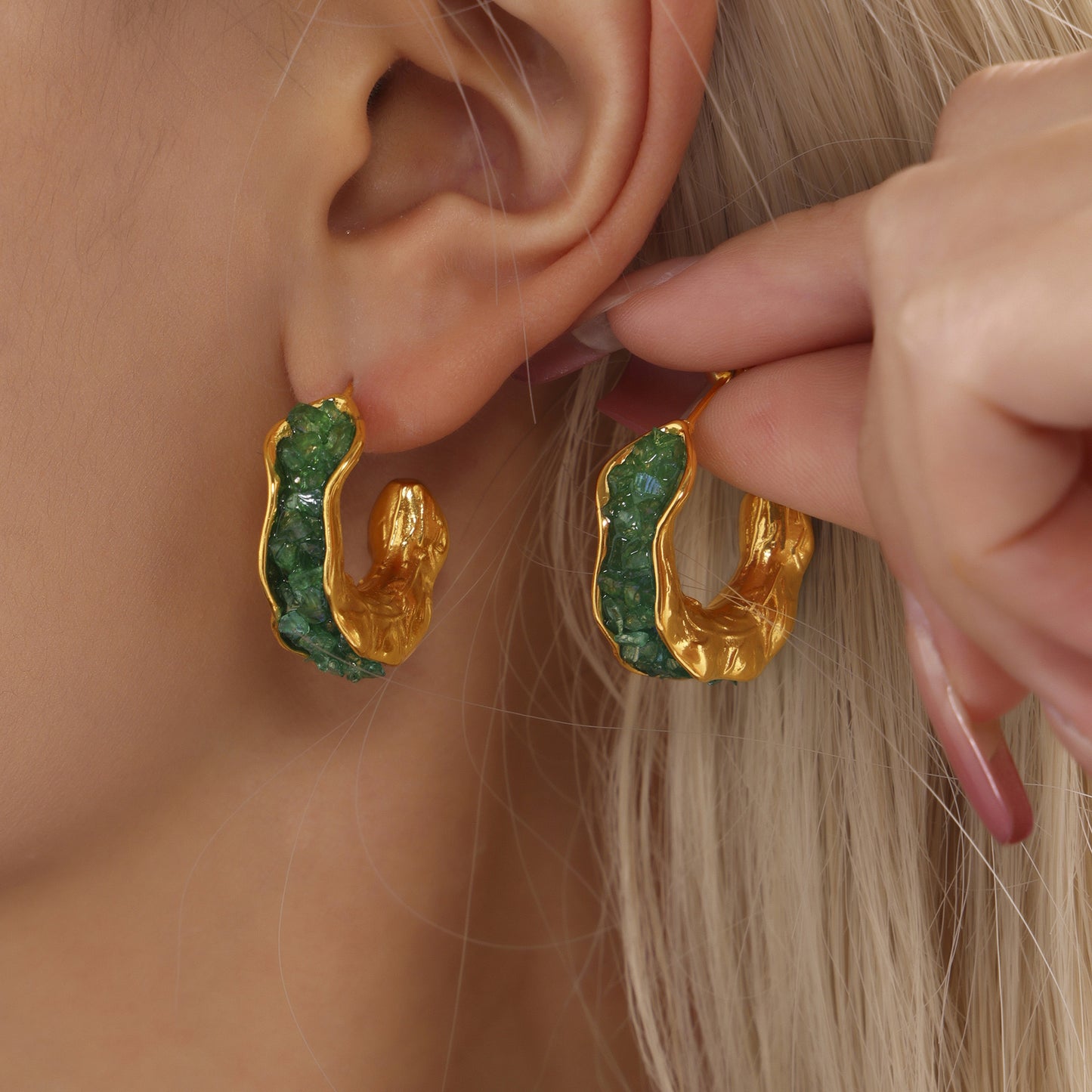 Fashion | Crystal C-shaped Earrings