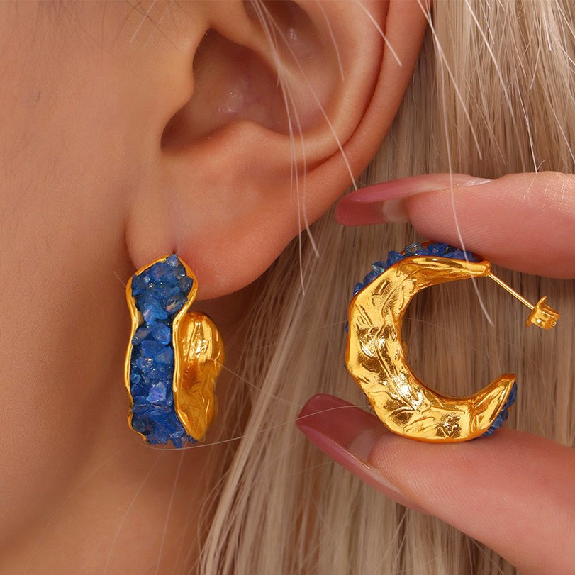 Fashion | Crystal C-shaped Earrings