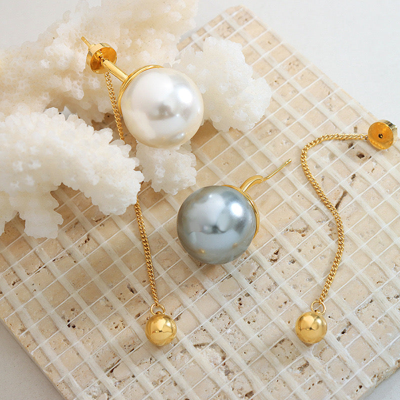 Simple | Pearl Tassel Earrings