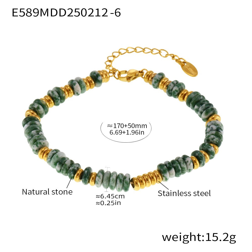 Natural Stone| 18K-gold Ins Natural Stone Bracelet