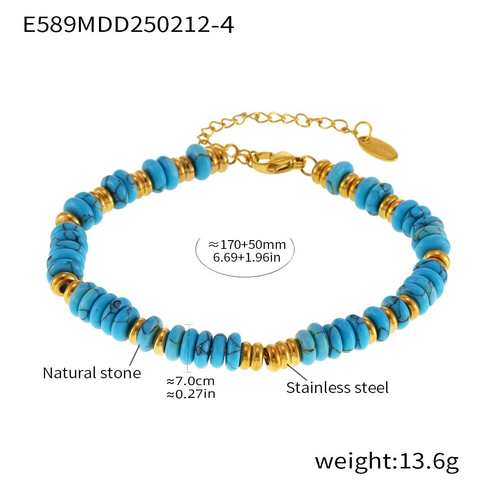 Natural Stone| 18K-gold Ins Natural Stone Bracelet