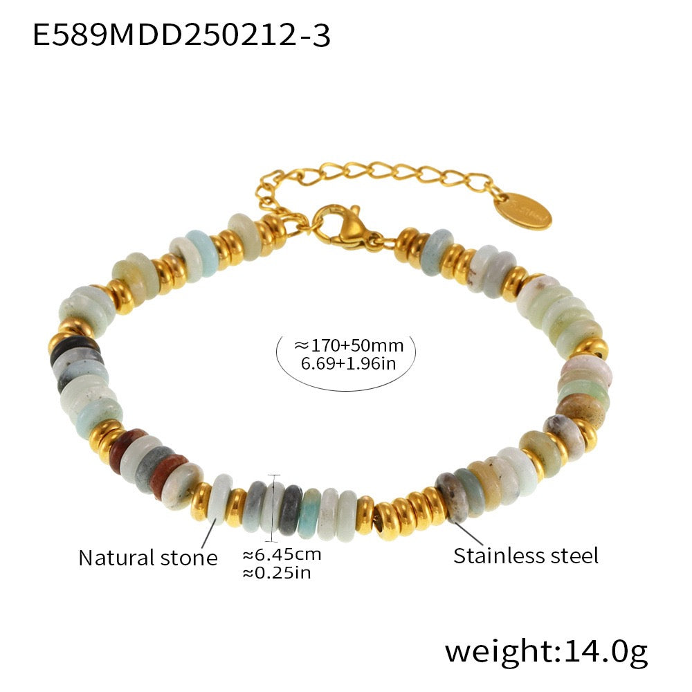 Natural Stone| 18K-gold Ins Natural Stone Bracelet