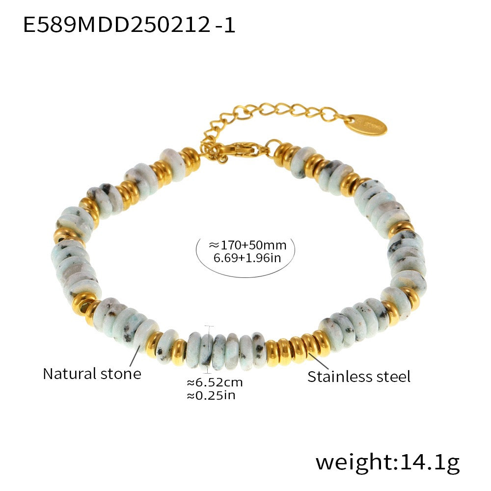 Natural Stone| 18K-gold Ins Natural Stone Bracelet