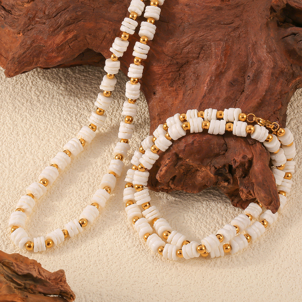 Temperament | French Temperament Sea Shell Necklace and Bracelet