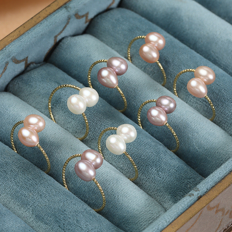 Simply | Natural Pearl Adjustable Rings