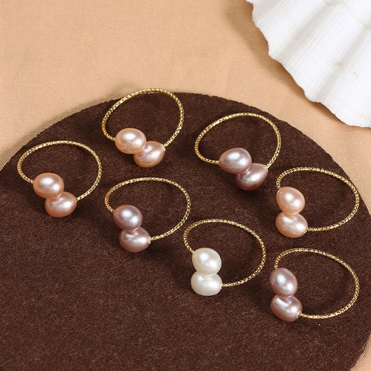 Simply | Natural Pearl Adjustable Rings