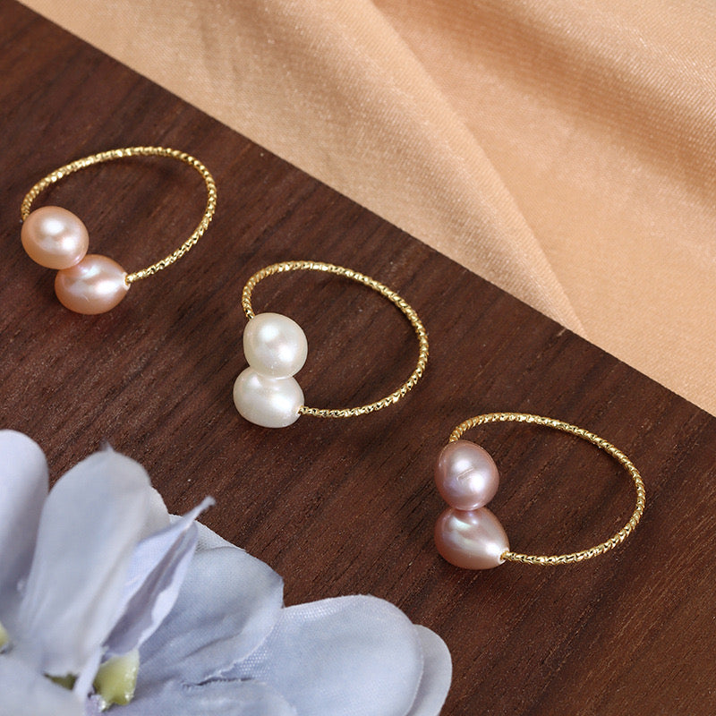 Simply | Natural Pearl Adjustable Rings