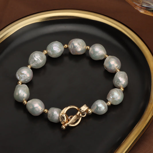 Baroque | Natural Baroque Freshwater Pearls OT Clasp Bracelet