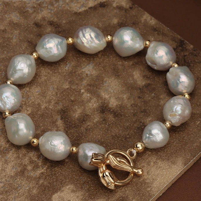 Baroque | Natural Baroque Freshwater Pearls OT Clasp Bracelet